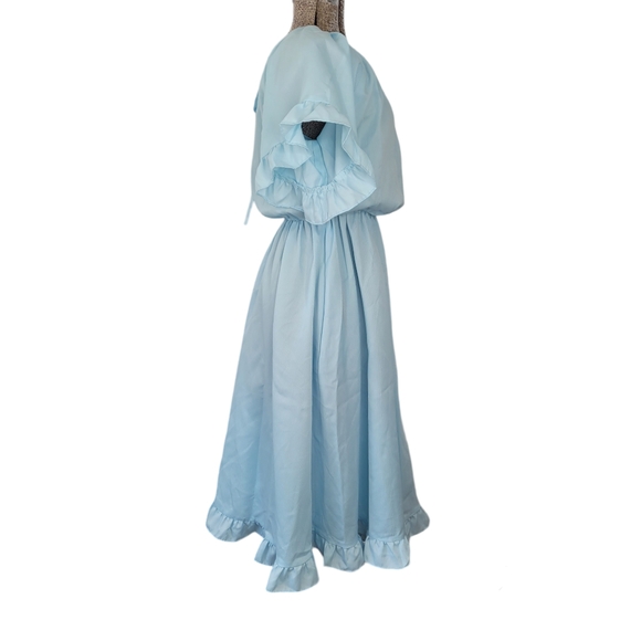 Light Blue Women’s Ruffled Midi Dress - Picture 3 of 11